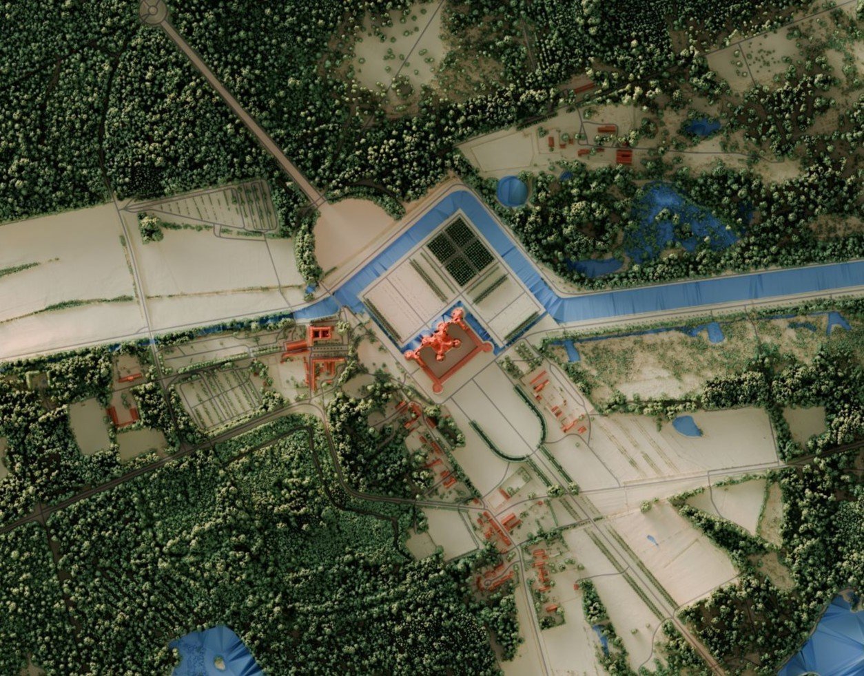 Cartographie du Château et du Parc de Chmabord. Utilisation des données Lidar de l'IGN afin d'obtenir un rendu précis. Volet 1 de la série cartographique de K'artothèque, "La France vue d'en haut".