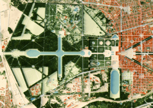 Cartographie du Château de Versailles. Utilisation des données Lidar de l'IGN afin d'obtenir un rendu précis. Volet 3 de la série cartographique de K'artothèque, "La France vue d'en haut".